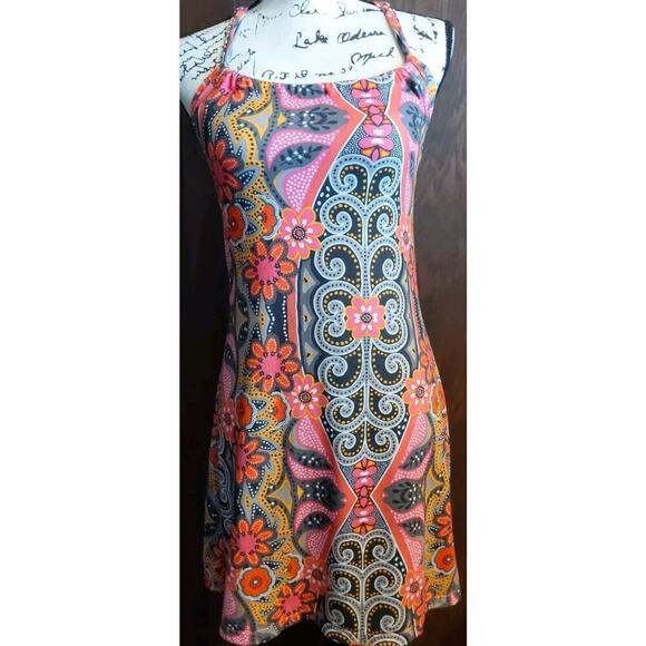 Prana Multicolored Floral Racerback Shelf Bra Dress Size XS Soft Colorful floral - Picture 1 of 7